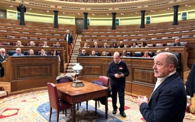 Una delegación del movimiento vecinal de la ciudad de Albacete ha visitado el Congreso de los Diputados, acompañada por el diputado socialista por la provincia de Albacete, Emilio Sáez.